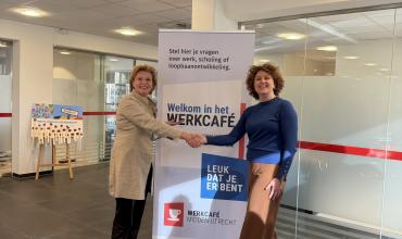 Burgemeester Petra Hartskamp-de Jong & Ingrid Rozema Teammanager Werkgeversservicepunt en Test & Training Ferm Werk