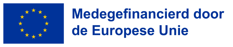 Vlag van de Europese Unie met de tekst: 'Medegefinancierd door de Europese Unie'.